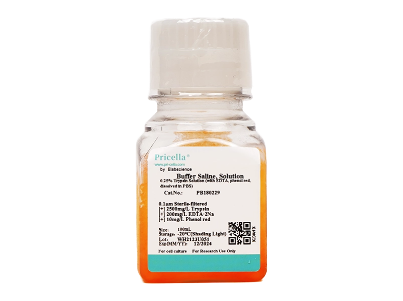 0.25% Trypsin Solution (with EDTA, phenol red, dissolved in PBS)